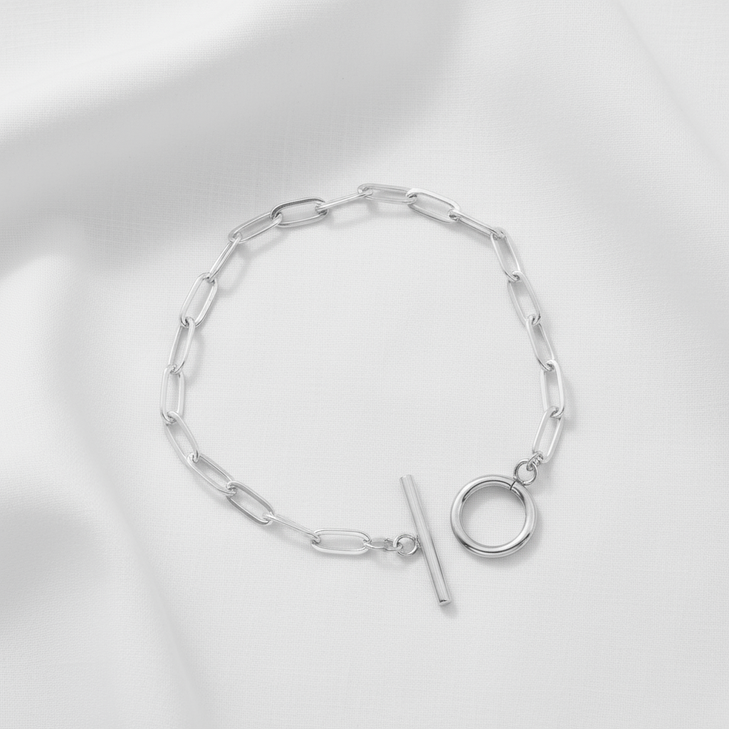 Flore - Bracelet argenté acier inoxydable