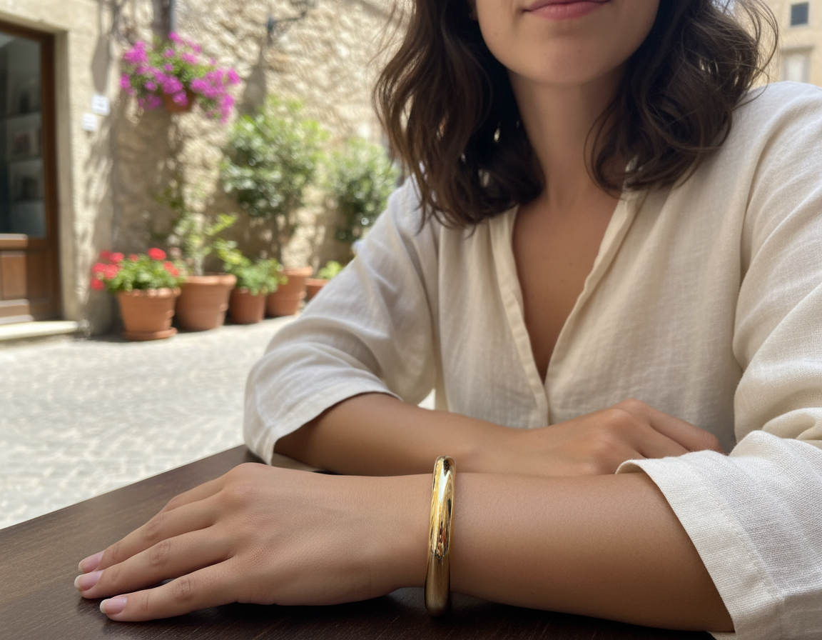 Lana - Jonc large doré