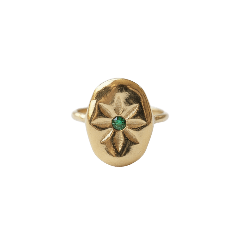 Maeva - Bague dorée acier inoxydable