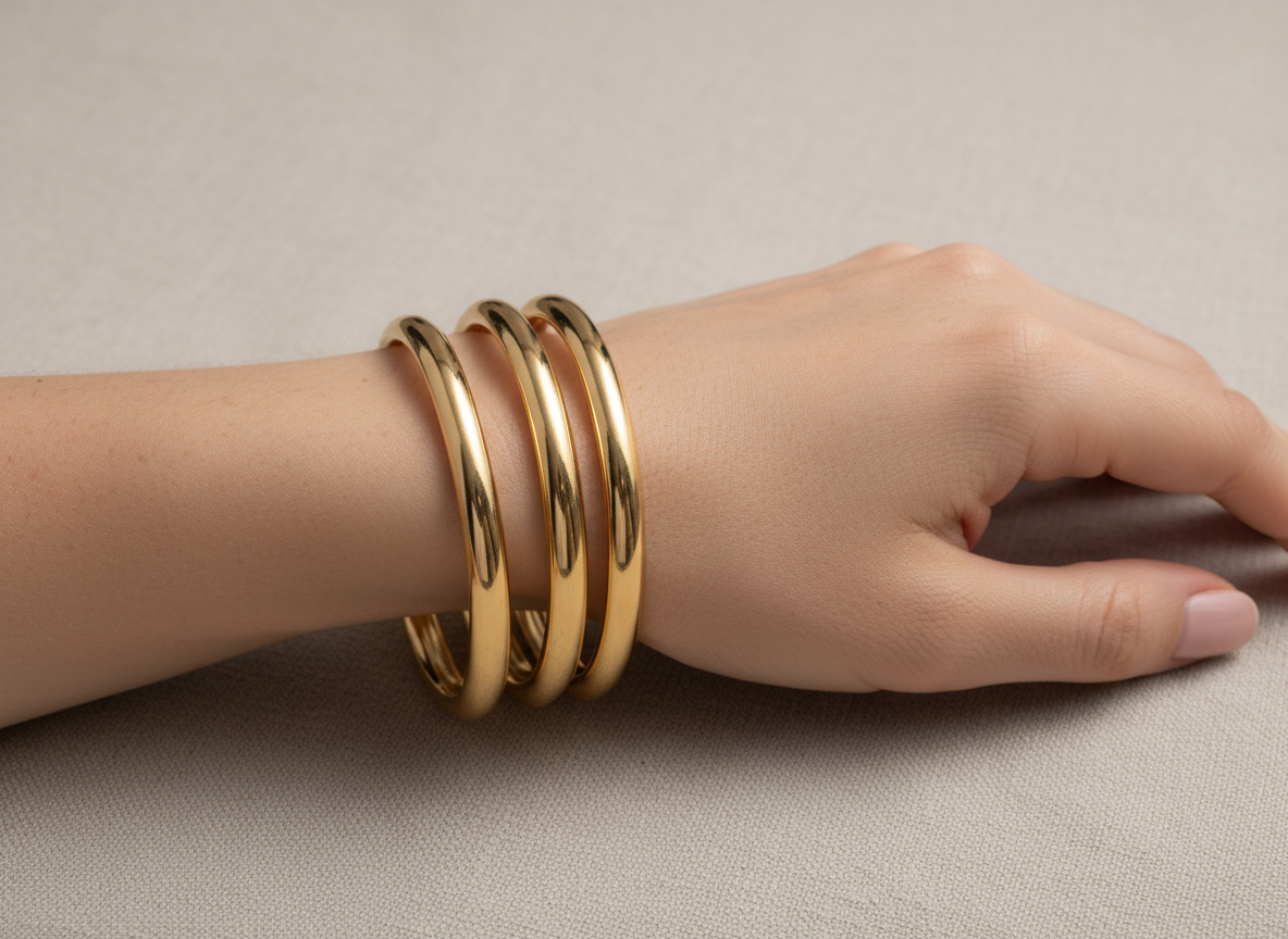 Clothilde - Ensemble de 4 bracelets dorés