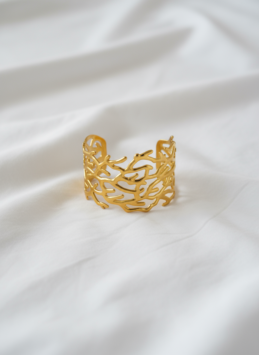 Éléa - Manchette corail dorée